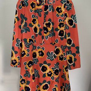 Floral print A-line, long sleeve dress